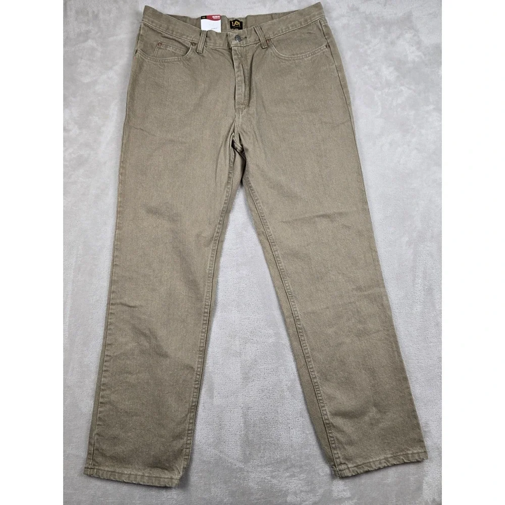 Lee Jeans Mens 38x32 Brown Relaxed Fit Straight Leg Cotton Denim 2055514